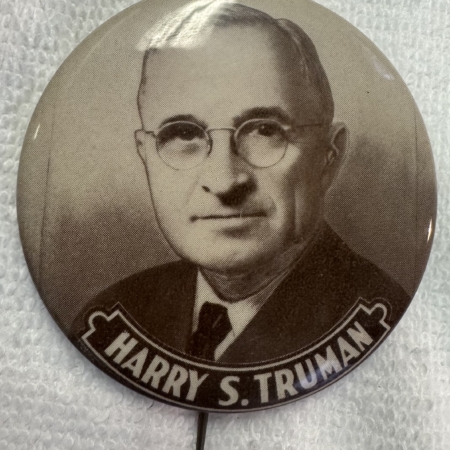 Other Collectibles 1948 HARRY S. TRUMAN; HANDSOME 2 1/4″ CELLO SEPIA CAMPAIGN BUTTON-NEAR MINT+!