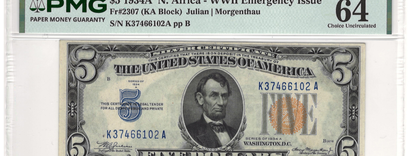 On Sale 1934A $10 NORTH AFRICA SILVER CERTIFICATE WW2 EMERGENCY ISSUE FR#2309 PMG XF-40!