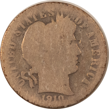 Barber Dimes 1910-S BARBER DIME – CIRCULATED! BETTER DATE!