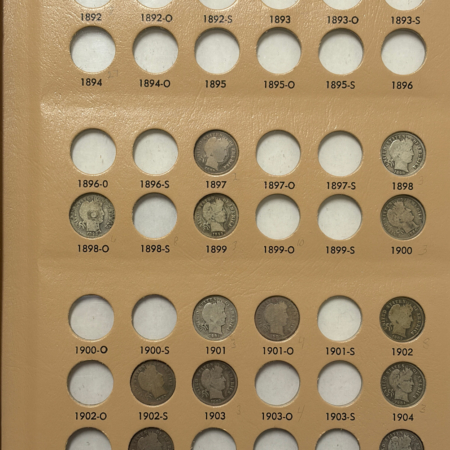 Barber Dimes 1897-1916-S 31 COIN BARBER DIME STARTER SET IN DANSCO ALBUM #7121 – CIRCULATED!