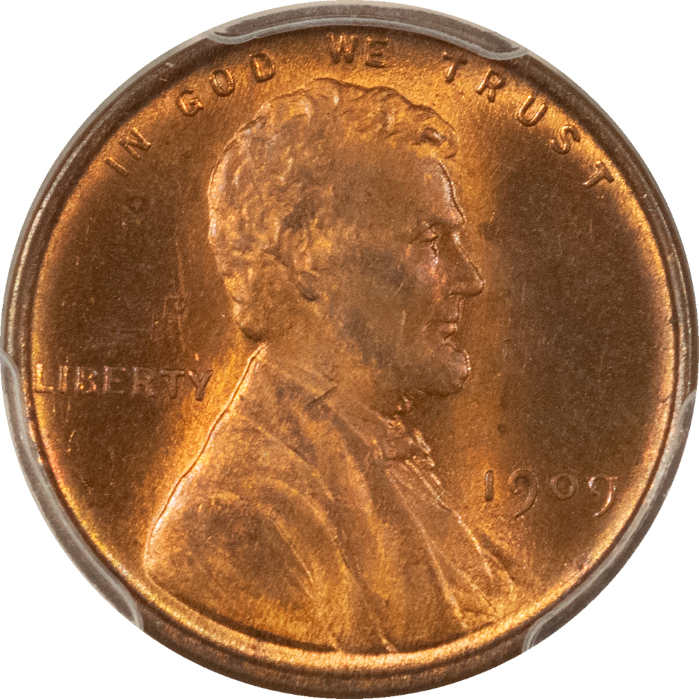 Lincoln Cents (Wheat) 1909 LINCOLN CENT – PCGS MS-65 RB, GEM! Lincoln Cents (Wheat) 1909 LINCOLN CENT – PCGS MS-65 RB, GEM!