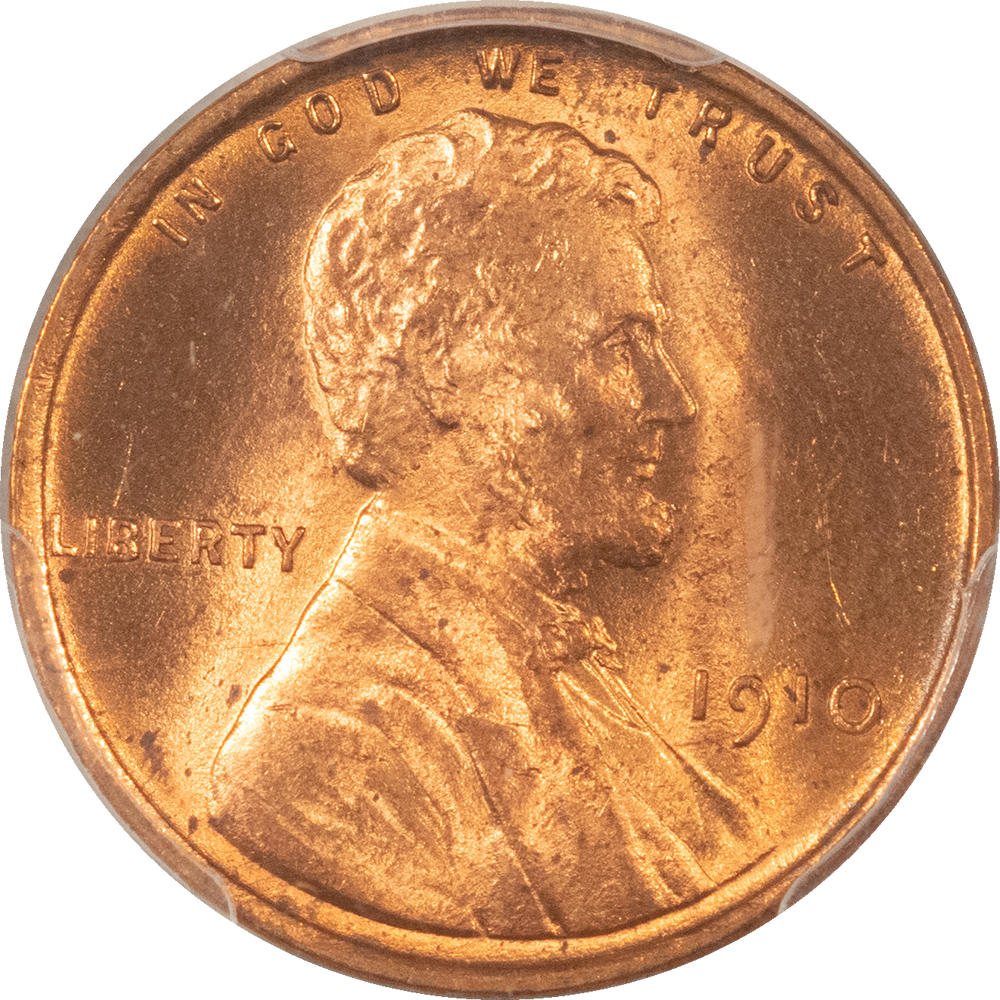 Lincoln Cents (Wheat) 1910 LINCOLN CENT – PCGS MS-64 RD, FULL RED & NICE! Lincoln Cents (Wheat) 1910 LINCOLN CENT – PCGS MS-64 RD, FULL RED & NICE!
