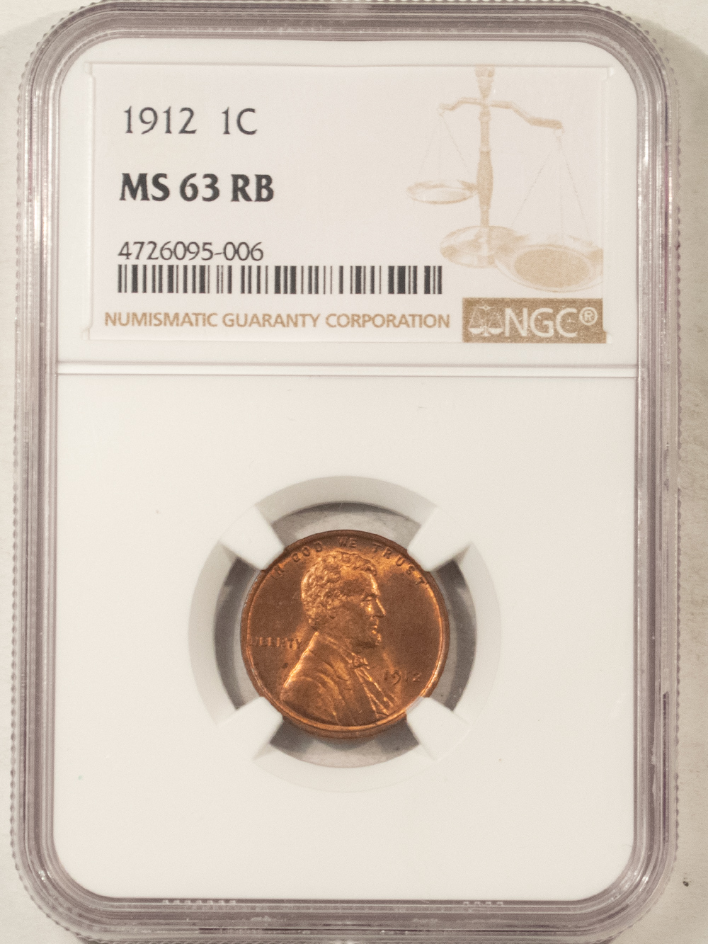 Lincoln Cents (Wheat) 1912 LINCOLN CENT – NGC MS-63 RB CHOICE! Lincoln Cents (Wheat) 1912 LINCOLN CENT – NGC MS-63 RB CHOICE!