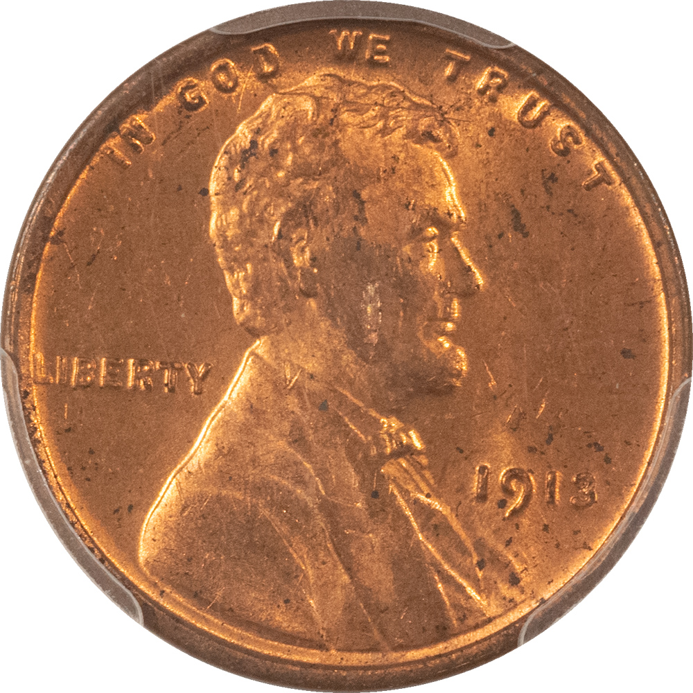 Lincoln Cents (Wheat) 1913 LINCOLN CENT – PCGS MS-63 RD, RED & CHOICE Lincoln Cents (Wheat) 1913 LINCOLN CENT – PCGS MS-63 RD, RED & CHOICE