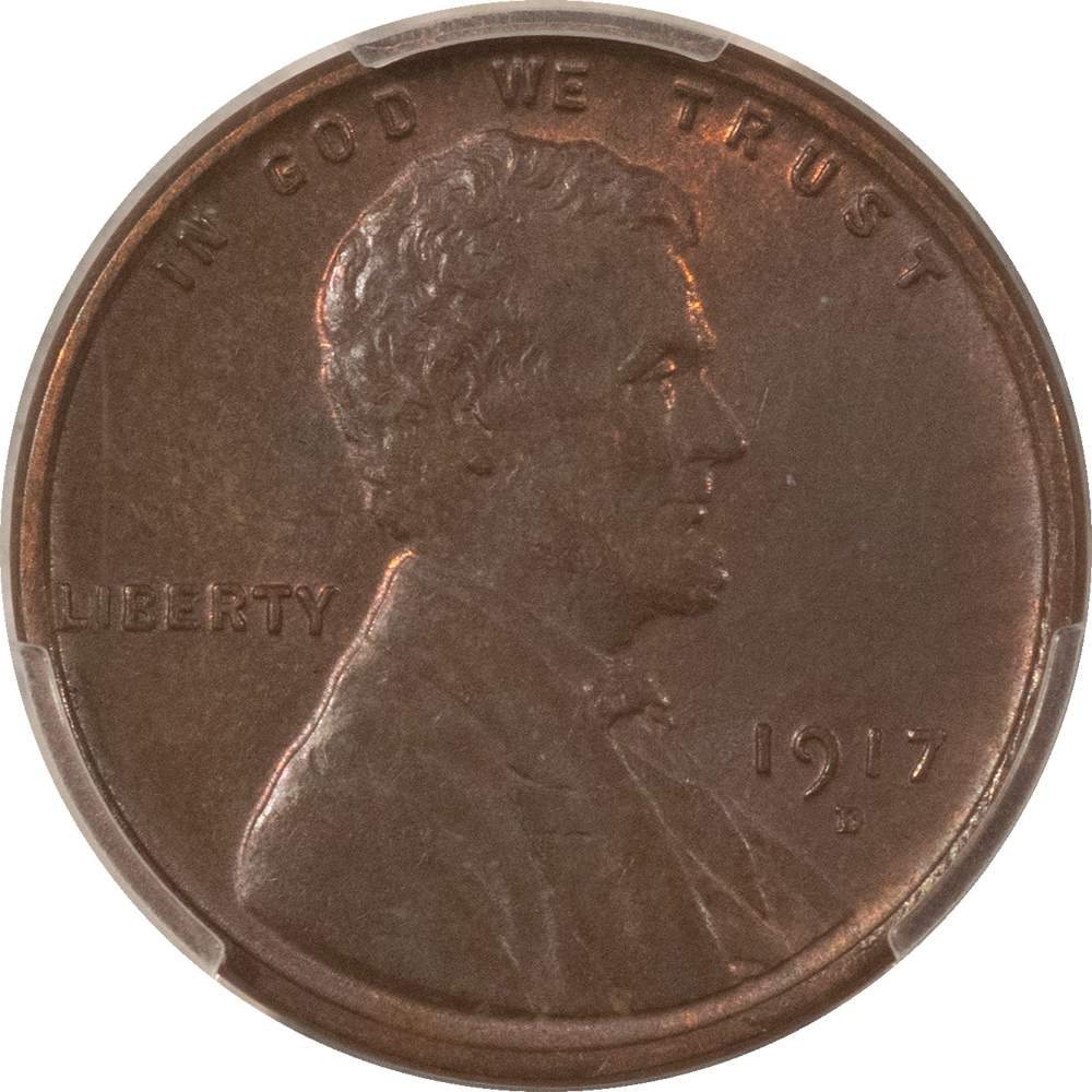 Lincoln Cents (Wheat) 1917-D LINCOLN CENT – PCGS MS-63 BN CHOICE & ATTRACTIVE Lincoln Cents (Wheat) 1917-D LINCOLN CENT – PCGS MS-63 BN CHOICE & ATTRACTIVE