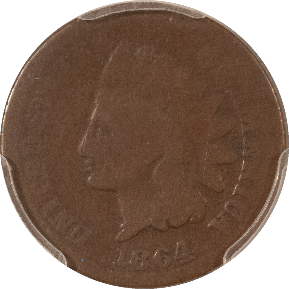 Indian 1864 INDIAN CENT L ON RIBBON – PCGS AG-3, LOW-BALL COIN! Indian 1864 INDIAN CENT L ON RIBBON – PCGS AG-3, LOW-BALL COIN!