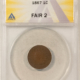 Indian 1866 INDIAN CENT – NGC AG-3 BN, LOW-BALL HOLDER Indian 1866 INDIAN CENT – NGC AG-3 BN, LOW-BALL HOLDER