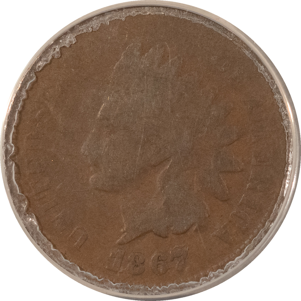 Indian 1867/67 INDIAN CENT, FS-301 S-1A – ANACS AG-3, TOUGH! Indian 1867/67 INDIAN CENT, FS-301 S-1A – ANACS AG-3, TOUGH!
