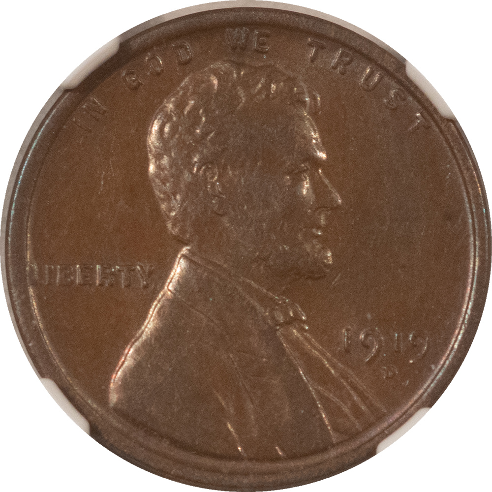 Lincoln Cents (Wheat) 1919-D LINCOLN CENT – NGC AU-55 BN LOOKS BROWN UNC! Lincoln Cents (Wheat) 1919-D LINCOLN CENT – NGC AU-55 BN LOOKS BROWN UNC!