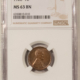 Lincoln Cents (Wheat) 1927-S LINCOLN CENT – NGC MS-63 BN, PREMIUM QUALITY!