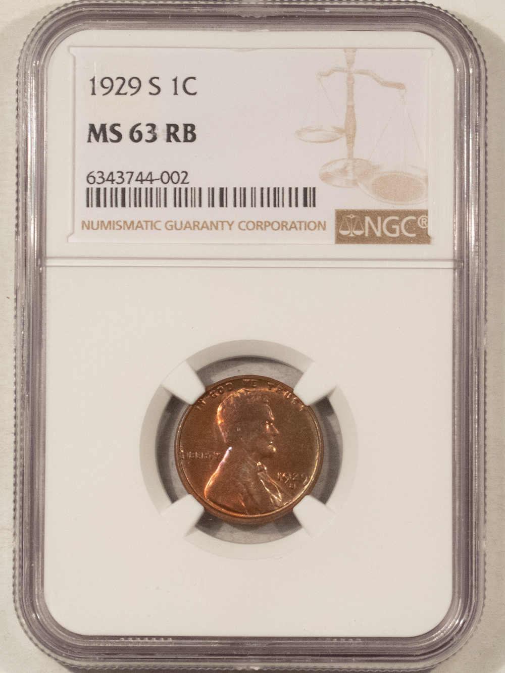 Lincoln Cents (Wheat) 1929-S LINCOLN CENT – NGC MS-63 RB! Lincoln Cents (Wheat) 1929-S LINCOLN CENT – NGC MS-63 RB!