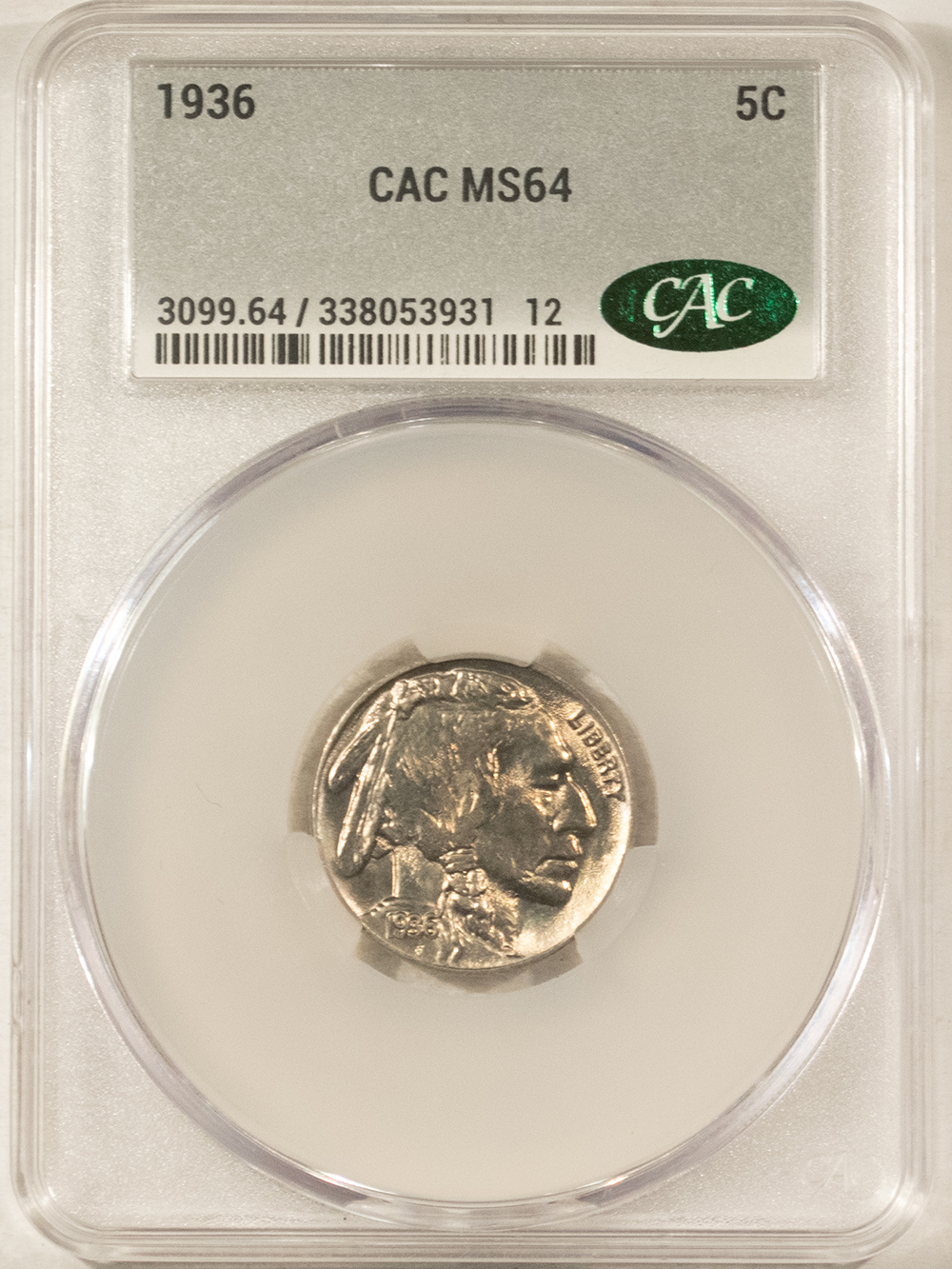 Buffalo Nickels 1936 BUFFALO NICKEL – CACG MS-64, SEMI-PL, PREMIUM QUALITY! CAC APPROVED! Buffalo Nickels 1936 BUFFALO NICKEL – CACG MS-64, SEMI-PL, PREMIUM QUALITY! CAC APPROVED!