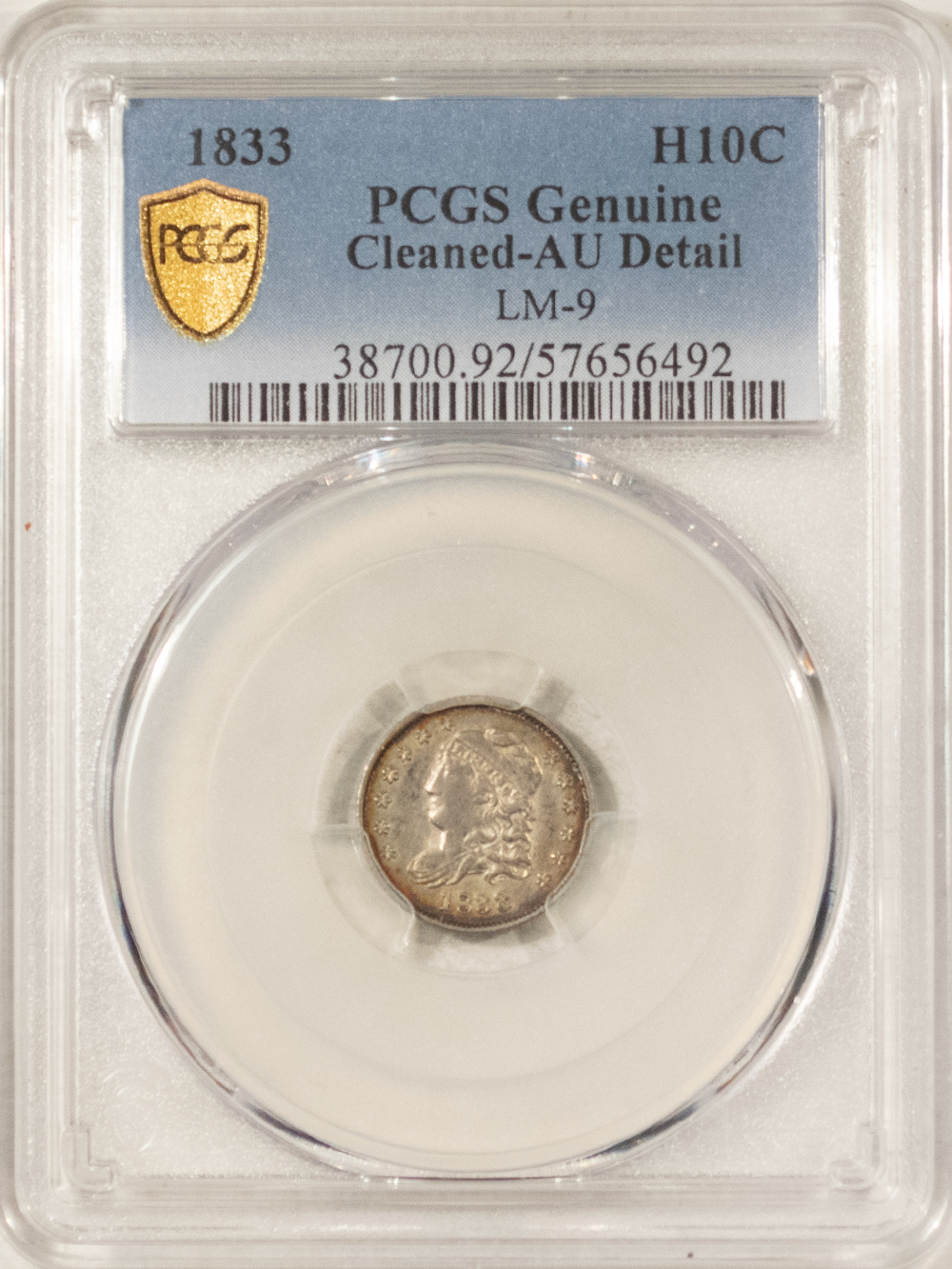 Capped Bust Half Dimes 1833 CAPPED BUST HALF DIME, LM-9 – PCGS GENUINE CLEANED, AU DETAIL! NICE LOOK Capped Bust Half Dimes 1833 CAPPED BUST HALF DIME, LM-9 – PCGS GENUINE CLEANED, AU DETAIL! NICE LOOK