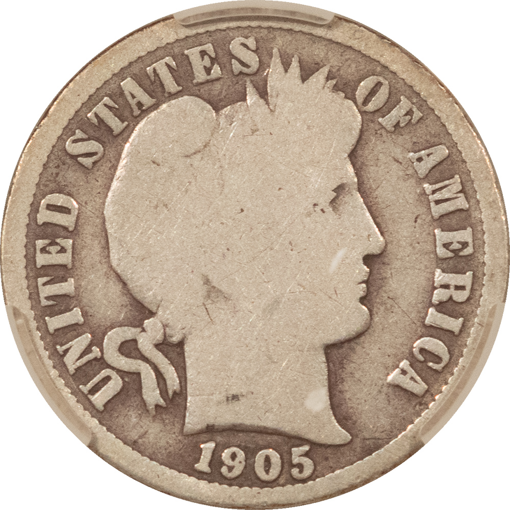 Barber Dimes 1905-O BARBER DIME, MICRO O – CACG G-4, CAC APPROVED! Barber Dimes 1905-O BARBER DIME, MICRO O – CACG G-4, CAC APPROVED!