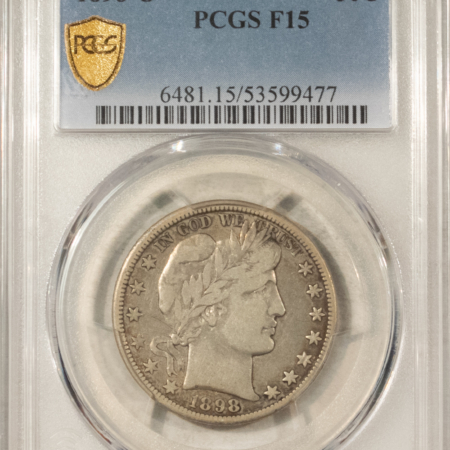 Barber Halves 1898-O BARBER HALF DOLLAR – PCGS F-15, TOUGH!