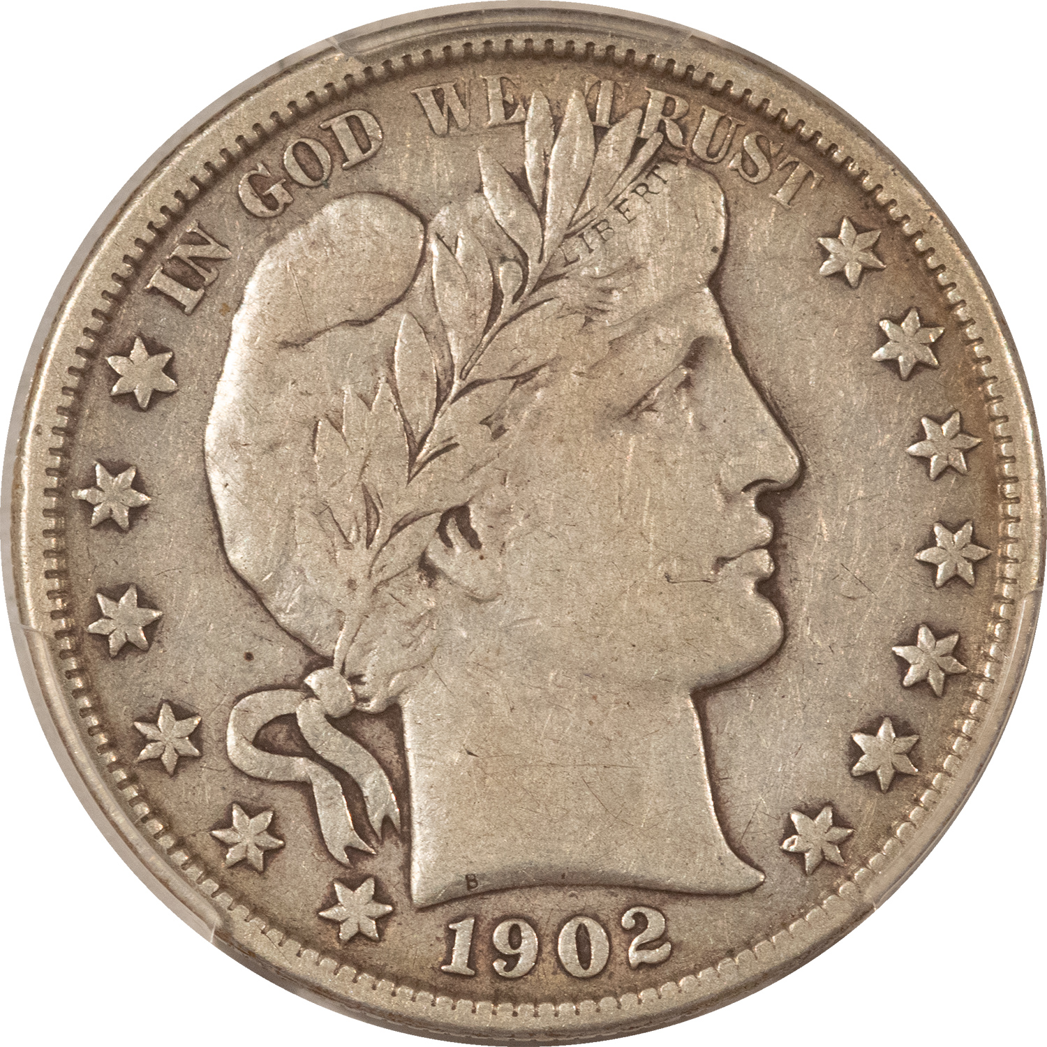 Barber Halves 1902 BARBER HALF DOLLAR – PCGS VF-25, NICE! Barber Halves 1902 BARBER HALF DOLLAR – PCGS VF-25, NICE!