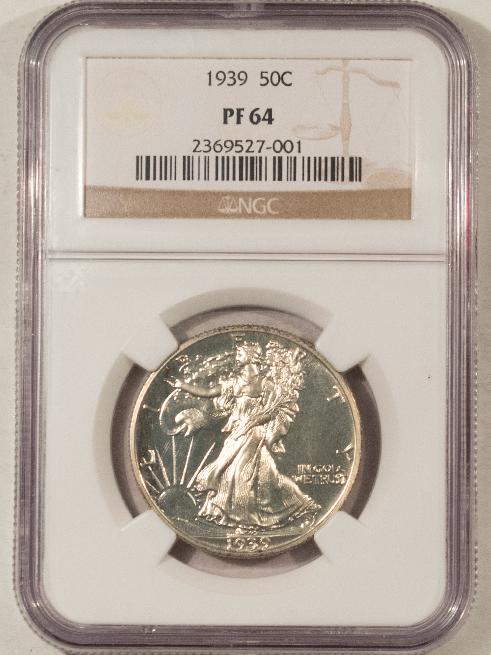 Half Dollars 1939 PROOF WALKING LIBERTY HALF DOLLAR – NGC PF-64 Half Dollars 1939 PROOF WALKING LIBERTY HALF DOLLAR – NGC PF-64