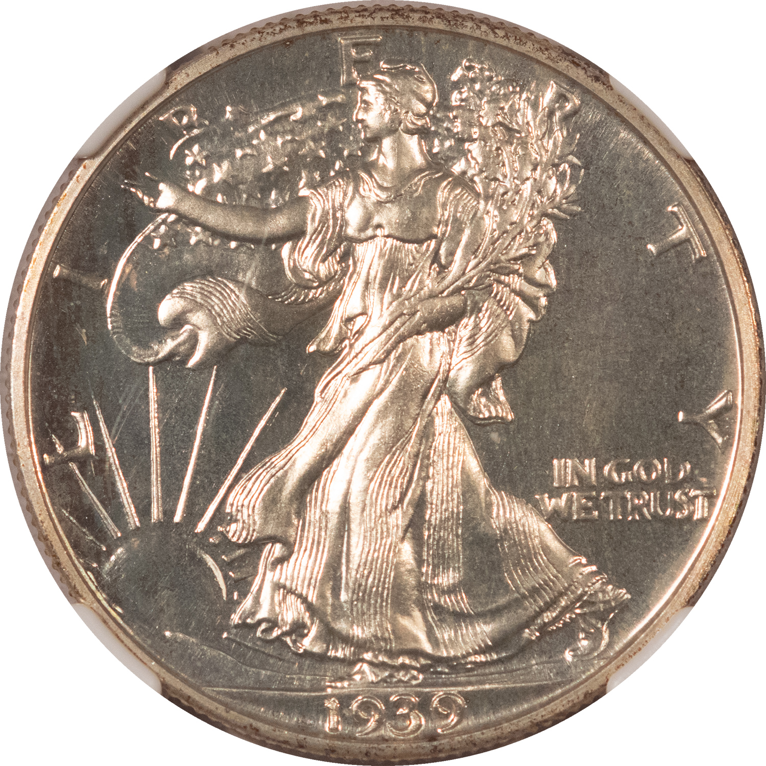 Half Dollars 1939 PROOF WALKING LIBERTY HALF DOLLAR – NGC PF-64 Half Dollars 1939 PROOF WALKING LIBERTY HALF DOLLAR – NGC PF-64