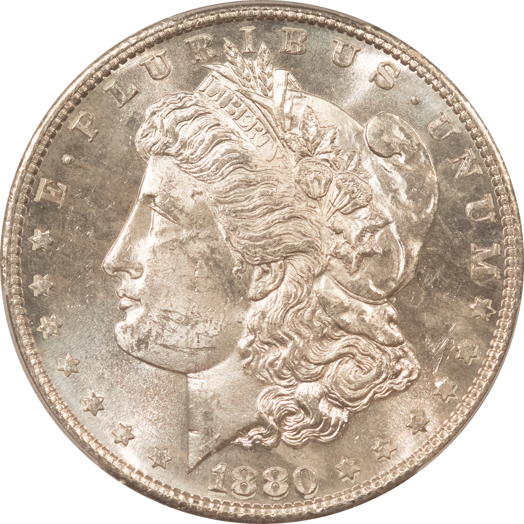 Dollars 1880-S MORGAN DOLLAR, PCGS MS-63, ORIGINAL BLAST-WHITE, FROSTY & LUSTROUS! Dollars 1880-S MORGAN DOLLAR, PCGS MS-63, ORIGINAL BLAST-WHITE, FROSTY & LUSTROUS!