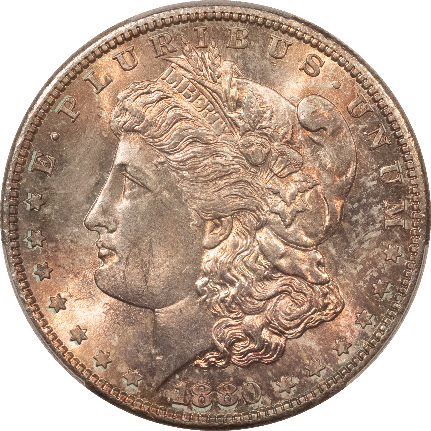 Dollars 1880-S MORGAN DOLLAR, PCGS MS-63, ORIGINAL TONED-CHOICE, FROSTY & LUSTROUS! Dollars 1880-S MORGAN DOLLAR, PCGS MS-63, ORIGINAL TONED-CHOICE, FROSTY & LUSTROUS!