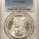 Dollars 1881-S MORGAN DOLLAR, PCGS MS-63, ORIGINAL WHITE, CHOICE, FROSTY & LUSTROUS! Dollars 1881-S MORGAN DOLLAR, PCGS MS-63, ORIGINAL WHITE, CHOICE, FROSTY & LUSTROUS!