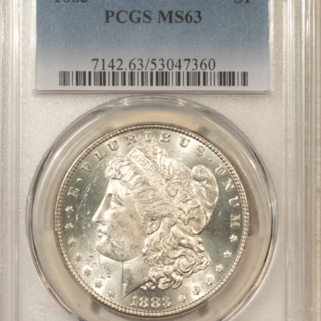 Dollars 1883 MORGAN DOLLAR, PCGS MS-63, ORIGINAL WHITE & CHOICE! Dollars 1883 MORGAN DOLLAR, PCGS MS-63, ORIGINAL WHITE & CHOICE!