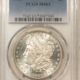 Dollars 1883 MORGAN DOLLAR, PCGS MS-63, ORIGINAL WHITE, REVERSE GOLD IN DENTICLES-PRETTY