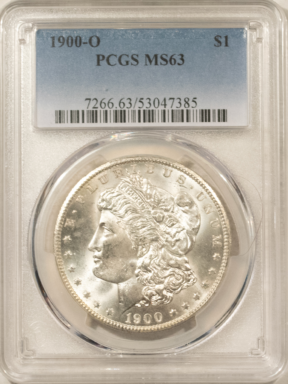 Dollars 1900-O MORGAN DOLLAR, PCGS MS-63, ORIGINAL WHITE & CHOICE! Dollars 1900-O MORGAN DOLLAR, PCGS MS-63, ORIGINAL WHITE & CHOICE!
