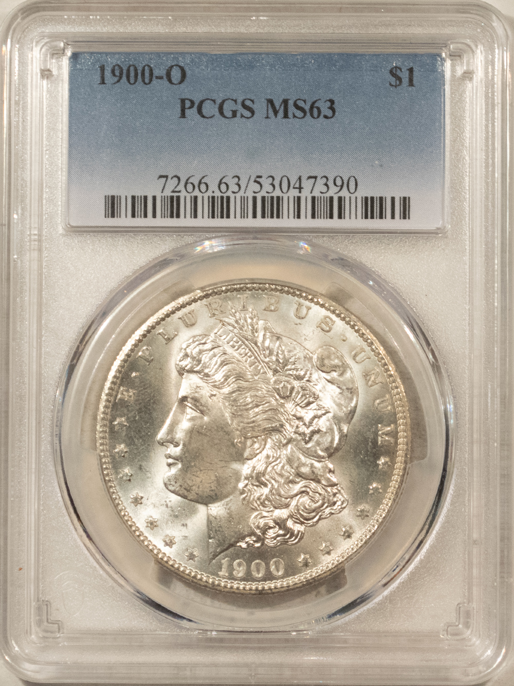 Dollars 1900-O MORGAN DOLLAR, PCGS MS-63, ORIGINAL WHITE & CHOICE! Dollars 1900-O MORGAN DOLLAR, PCGS MS-63, ORIGINAL WHITE & CHOICE!
