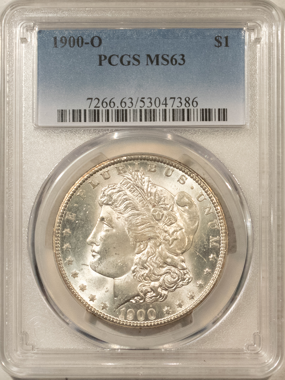 Dollars 1900-O MORGAN DOLLAR, PCGS MS-63, ORIGINAL WHITE & SUPER CHOICE! Dollars 1900-O MORGAN DOLLAR, PCGS MS-63, ORIGINAL WHITE & SUPER CHOICE!
