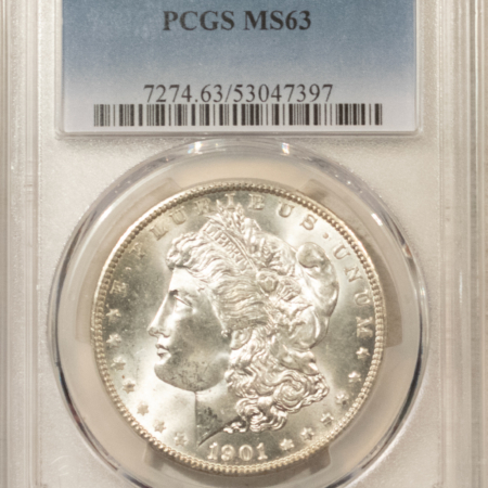 Dollars 1901-O MORGAN DOLLAR, PCGS MS-63, SUPERB LUSTER & CHOICE! Dollars 1901-O MORGAN DOLLAR, PCGS MS-63, SUPERB LUSTER & CHOICE!