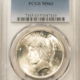 Dollars 1922 PEACE DOLLAR, PCGS MS-63-SATINY WHITE!