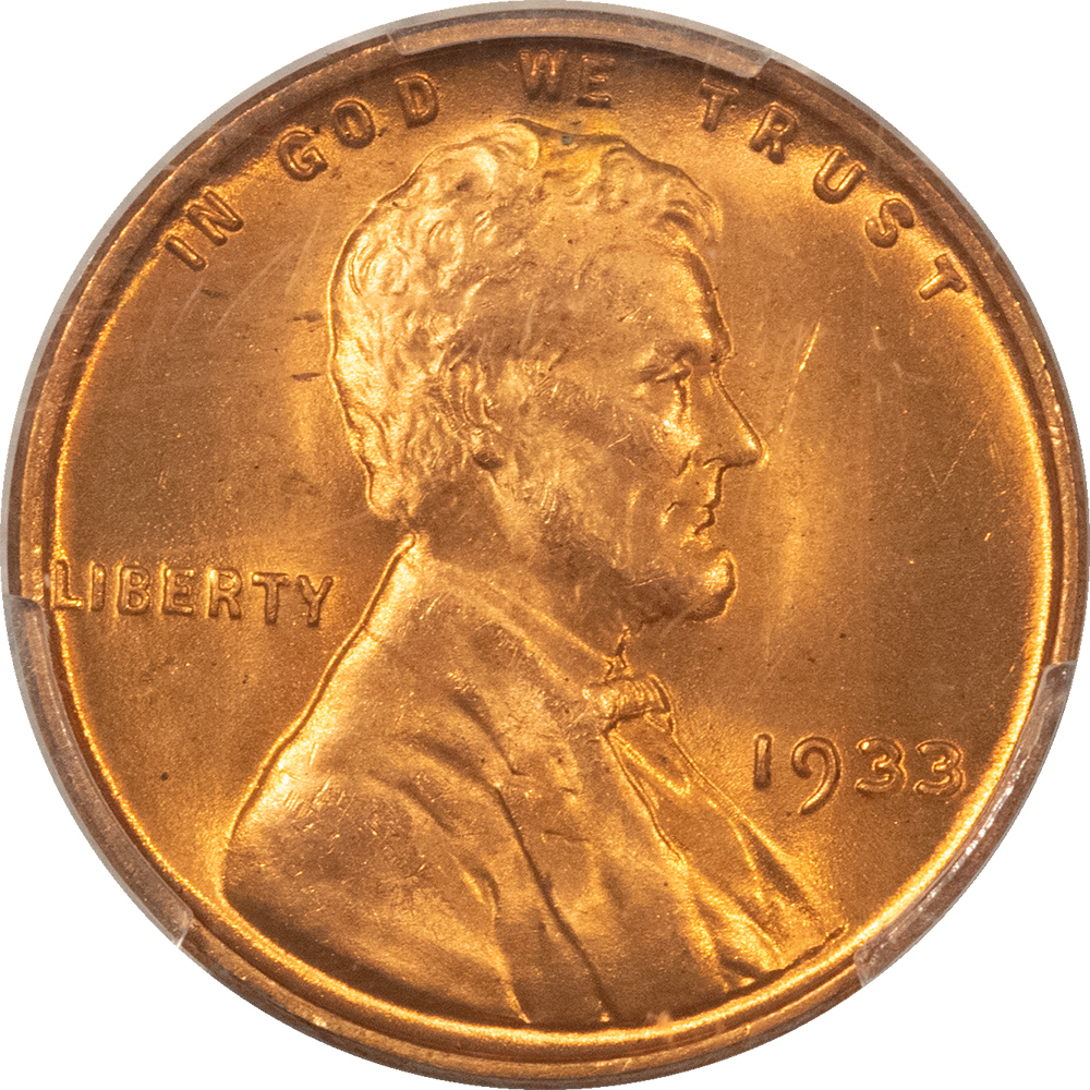 Lincoln Cents (Wheat) 1933 LINCOLN CENT – PCGS MS-65 RD RED GEM! Lincoln Cents (Wheat) 1933 LINCOLN CENT – PCGS MS-65 RD RED GEM!