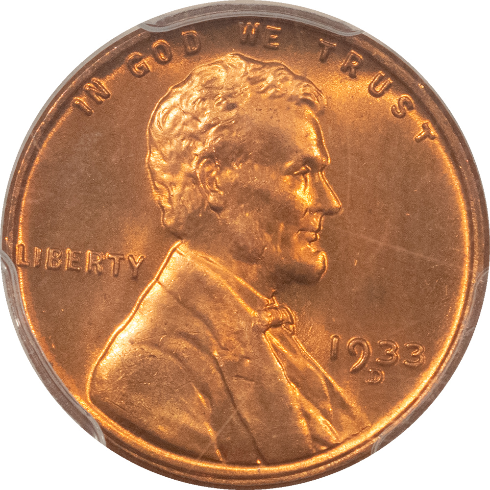 Lincoln Cents (Wheat) 1933-D LINCOLN CENT – PCGS MS-66 RD Lincoln Cents (Wheat) 1933-D LINCOLN CENT – PCGS MS-66 RD