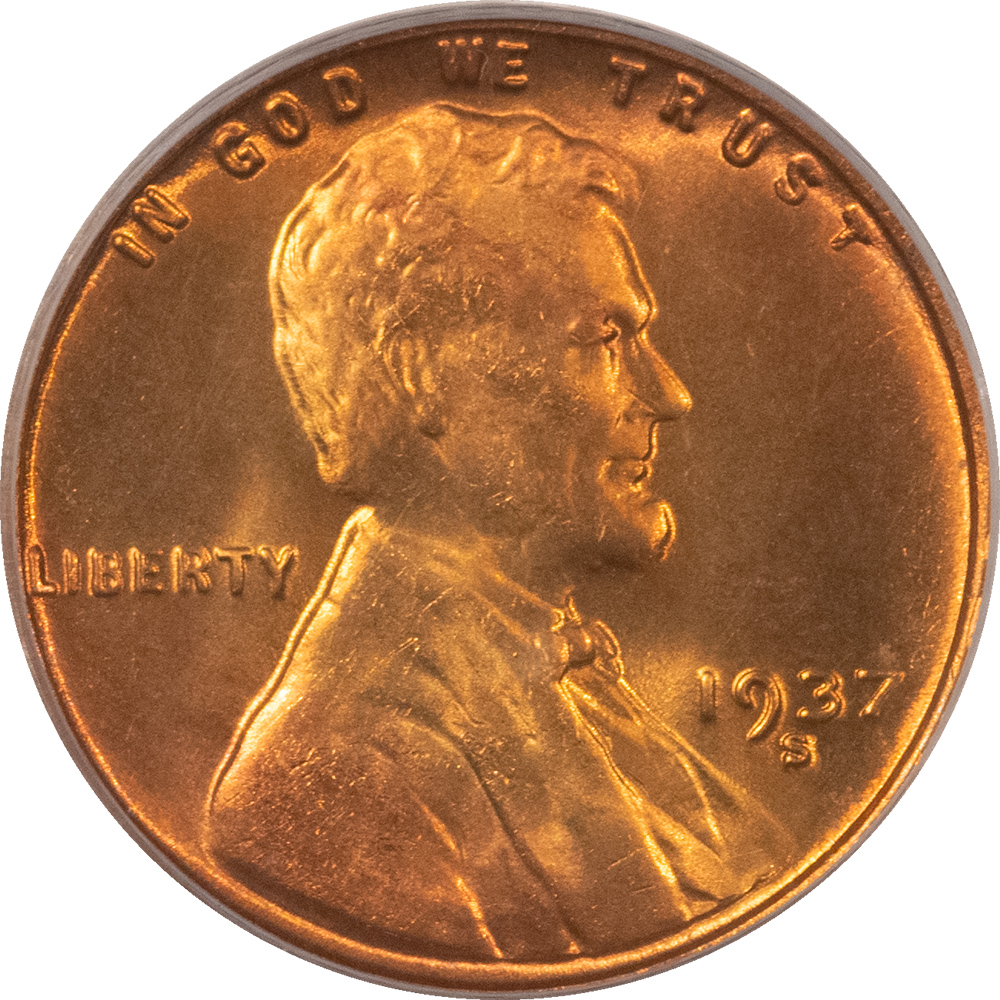 Lincoln Cents (Wheat) 1937-S LINCOLN CENT – PCGS MS-66 RD, MS-66++ QUALITY! PREMIUM QUALITY! Lincoln Cents (Wheat) 1937-S LINCOLN CENT – PCGS MS-66 RD, MS-66++ QUALITY! PREMIUM QUALITY!