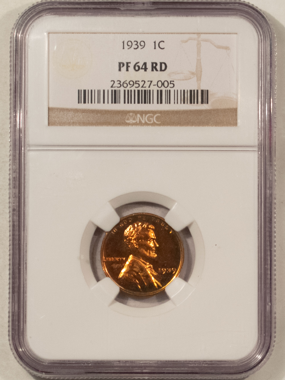 Lincoln Cents (Wheat) 1939 PROOF LINCOLN CENT – NGC PF-64 RD, LOOKS GEM! Lincoln Cents (Wheat) 1939 PROOF LINCOLN CENT – NGC PF-64 RD, LOOKS GEM!