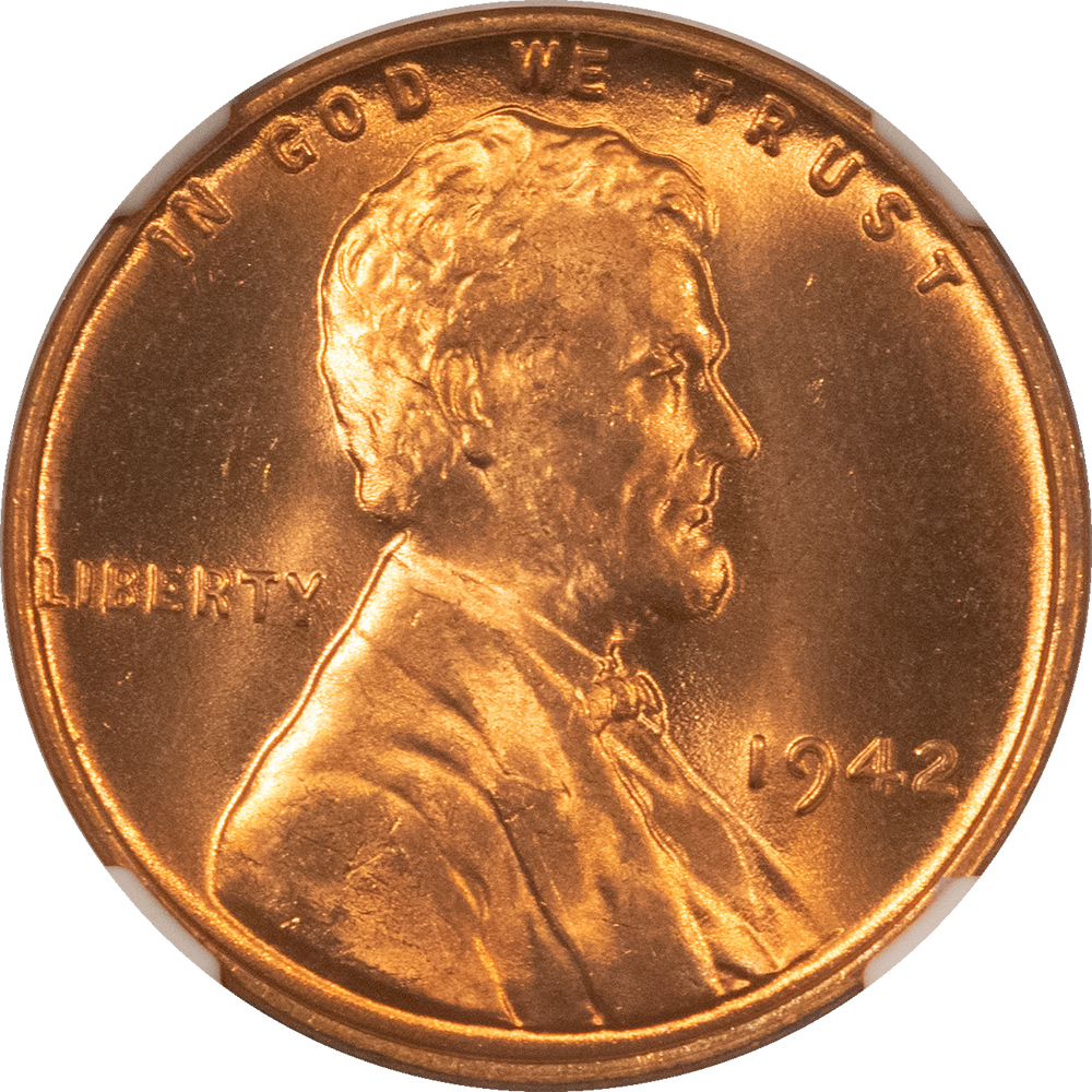 Lincoln Cents (Wheat) 1942 LINCOLN CENT – NGC MS-67 RD SUPERB GEM! Lincoln Cents (Wheat) 1942 LINCOLN CENT – NGC MS-67 RD SUPERB GEM!