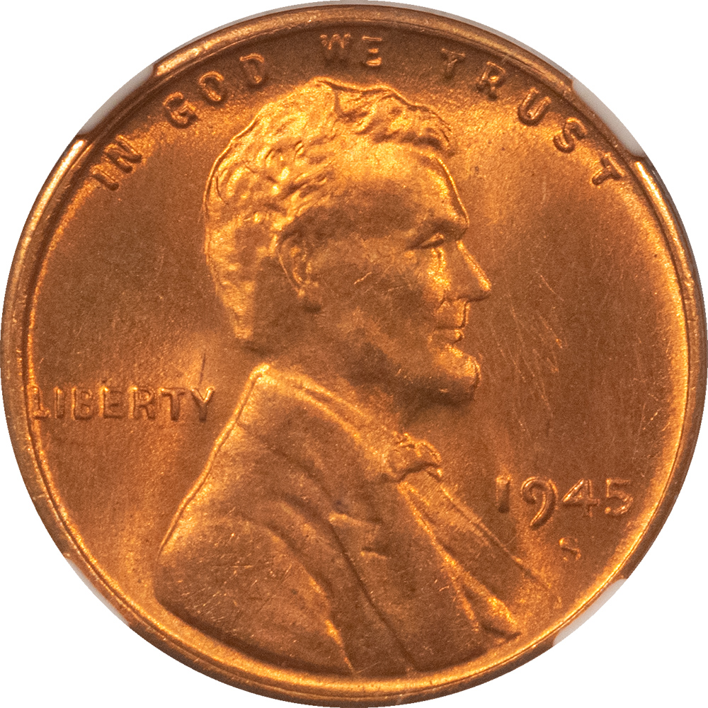 Lincoln Cents (Wheat) 1945-S LINCOLN CENT – NGC MS-67 RD Lincoln Cents (Wheat) 1945-S LINCOLN CENT – NGC MS-67 RD