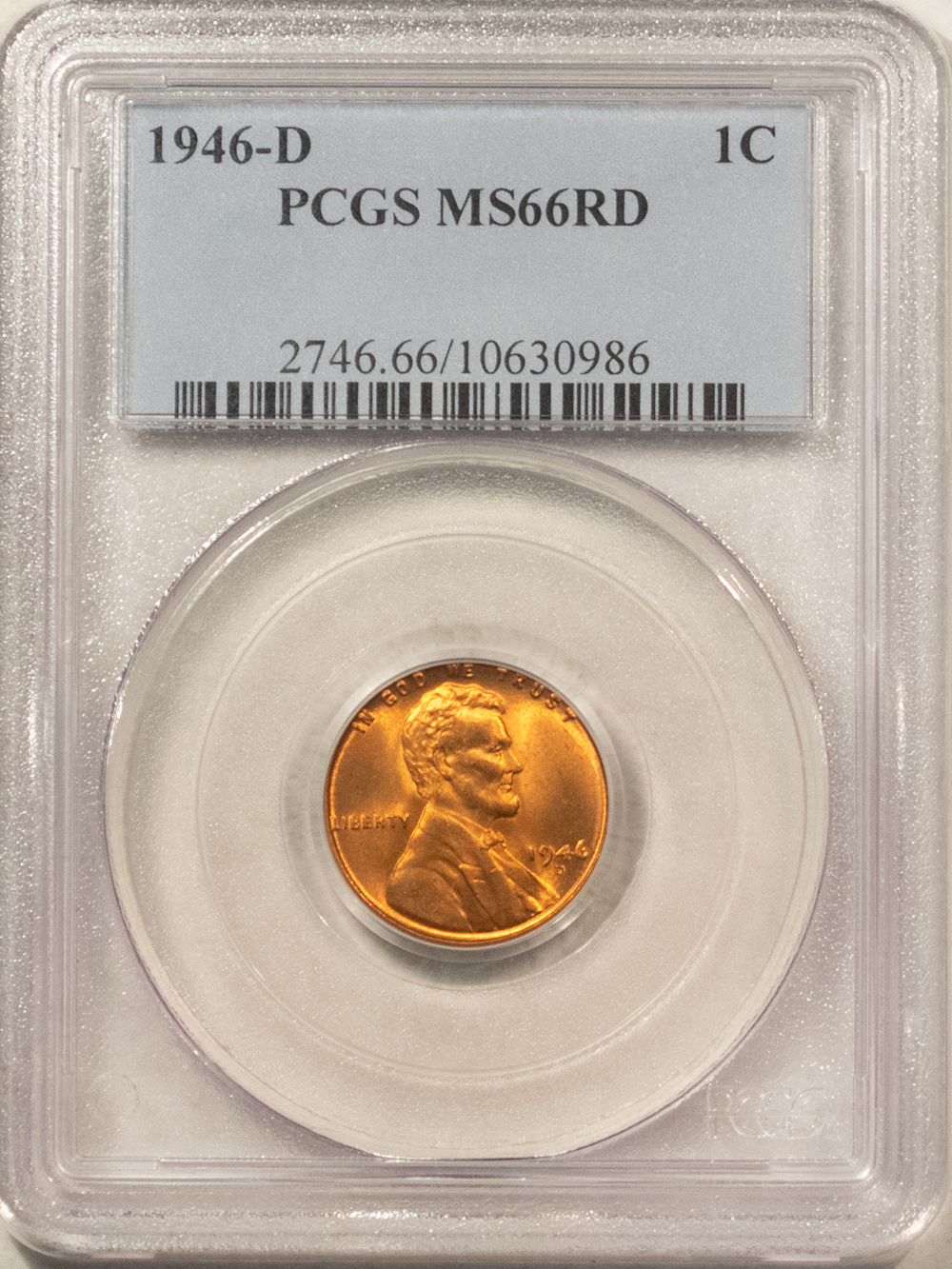 Lincoln Cents (Wheat) 1946-D LINCOLN CENT – PCGS MS-66 RD Lincoln Cents (Wheat) 1946-D LINCOLN CENT – PCGS MS-66 RD