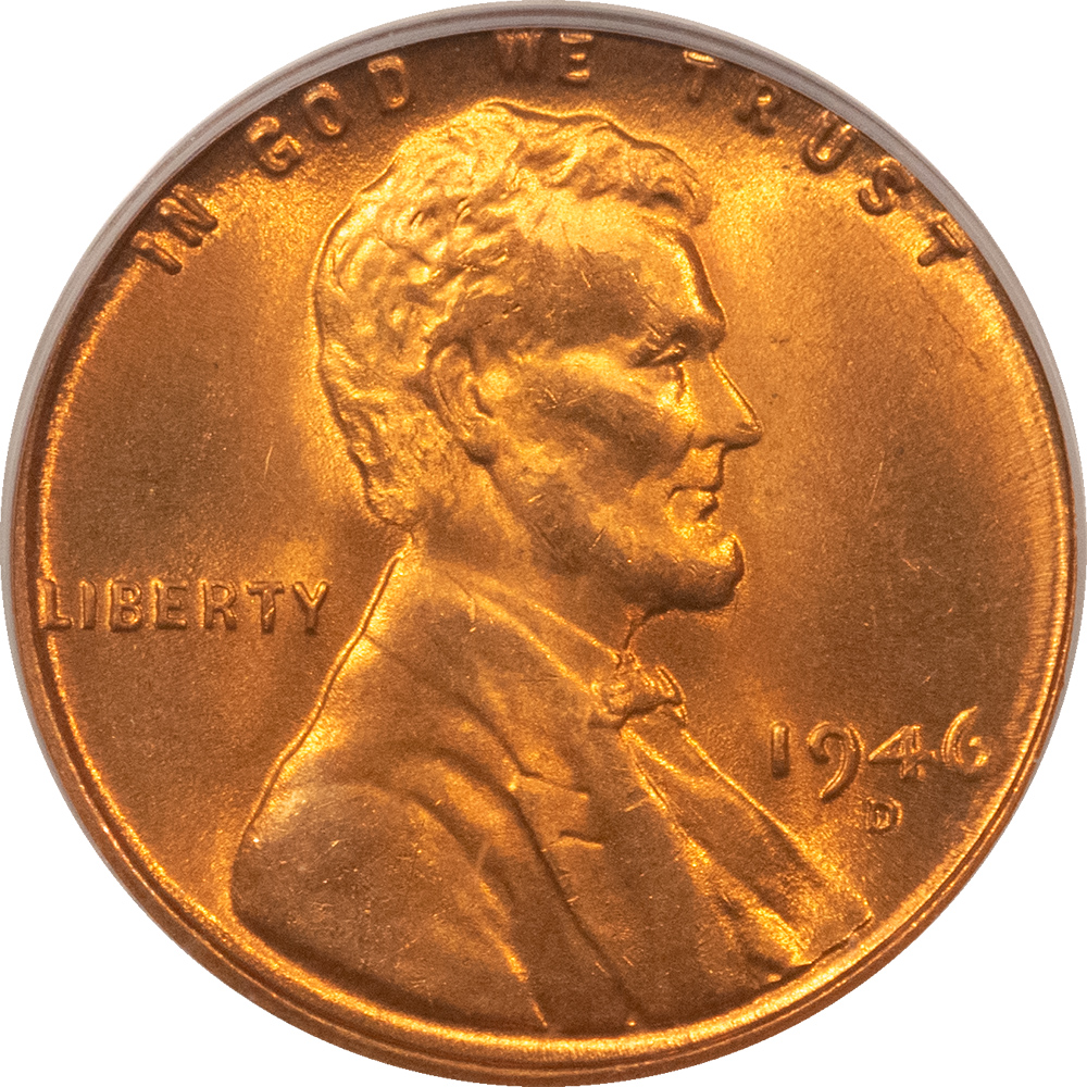 Lincoln Cents (Wheat) 1946-D LINCOLN CENT – PCGS MS-66 RD Lincoln Cents (Wheat) 1946-D LINCOLN CENT – PCGS MS-66 RD