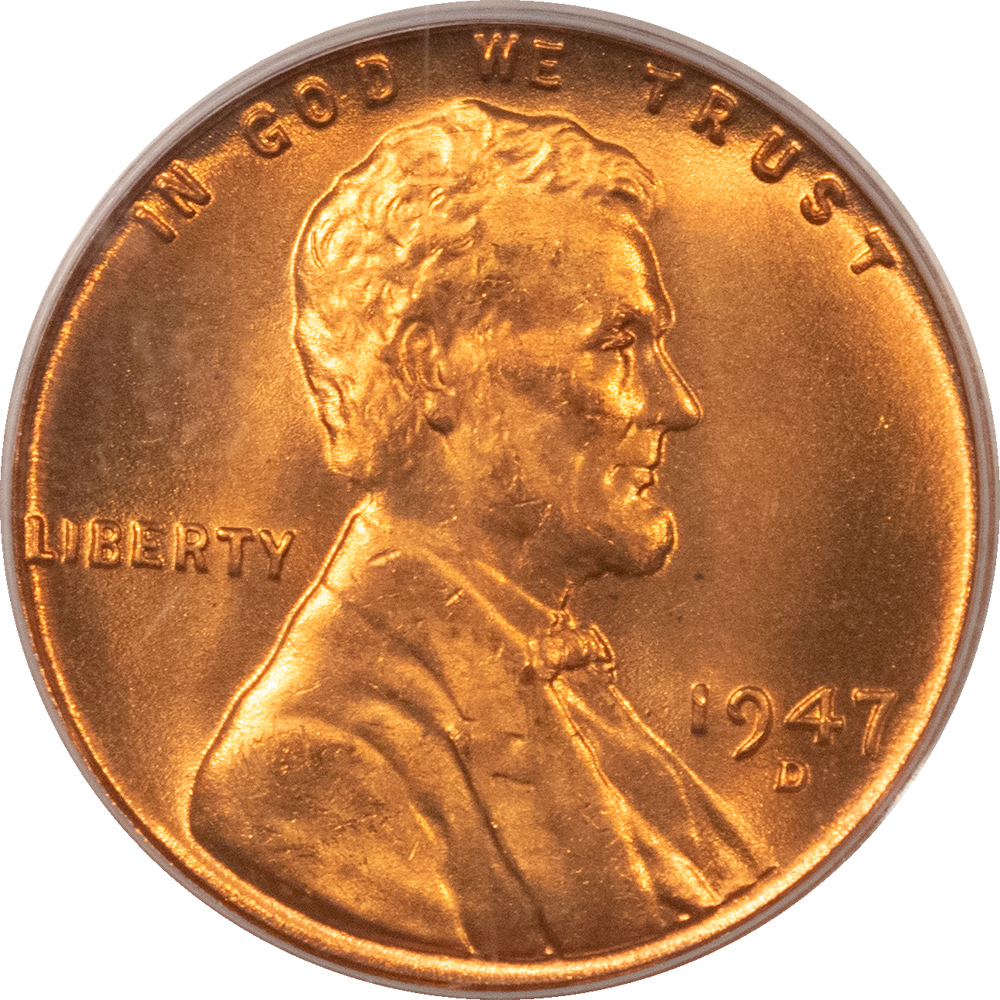 Lincoln Cents (Wheat) 1947-D LINCOLN CENT – PCGS MS-66 RD Lincoln Cents (Wheat) 1947-D LINCOLN CENT – PCGS MS-66 RD