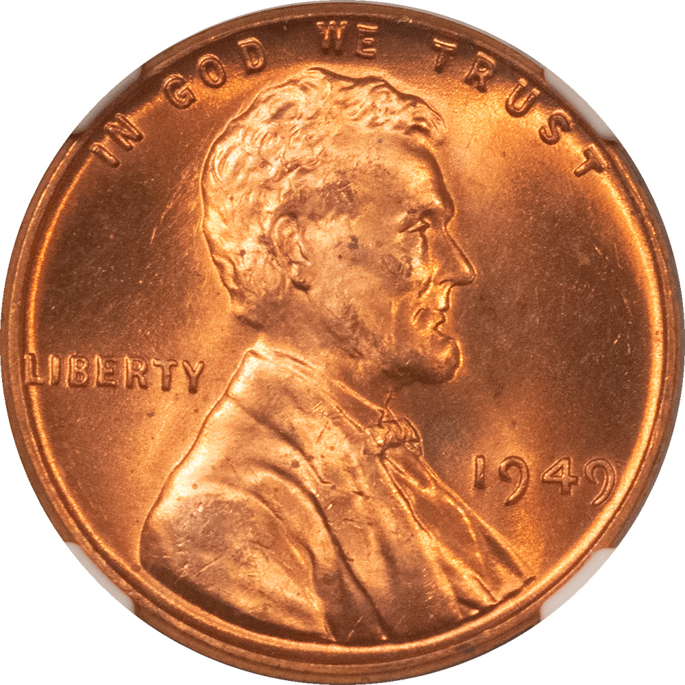 Lincoln Cents (Wheat) 1949 LINCOLN CENT – NGC MS-66 RD, PREMIUM QUALITY! Lincoln Cents (Wheat) 1949 LINCOLN CENT – NGC MS-66 RD, PREMIUM QUALITY!
