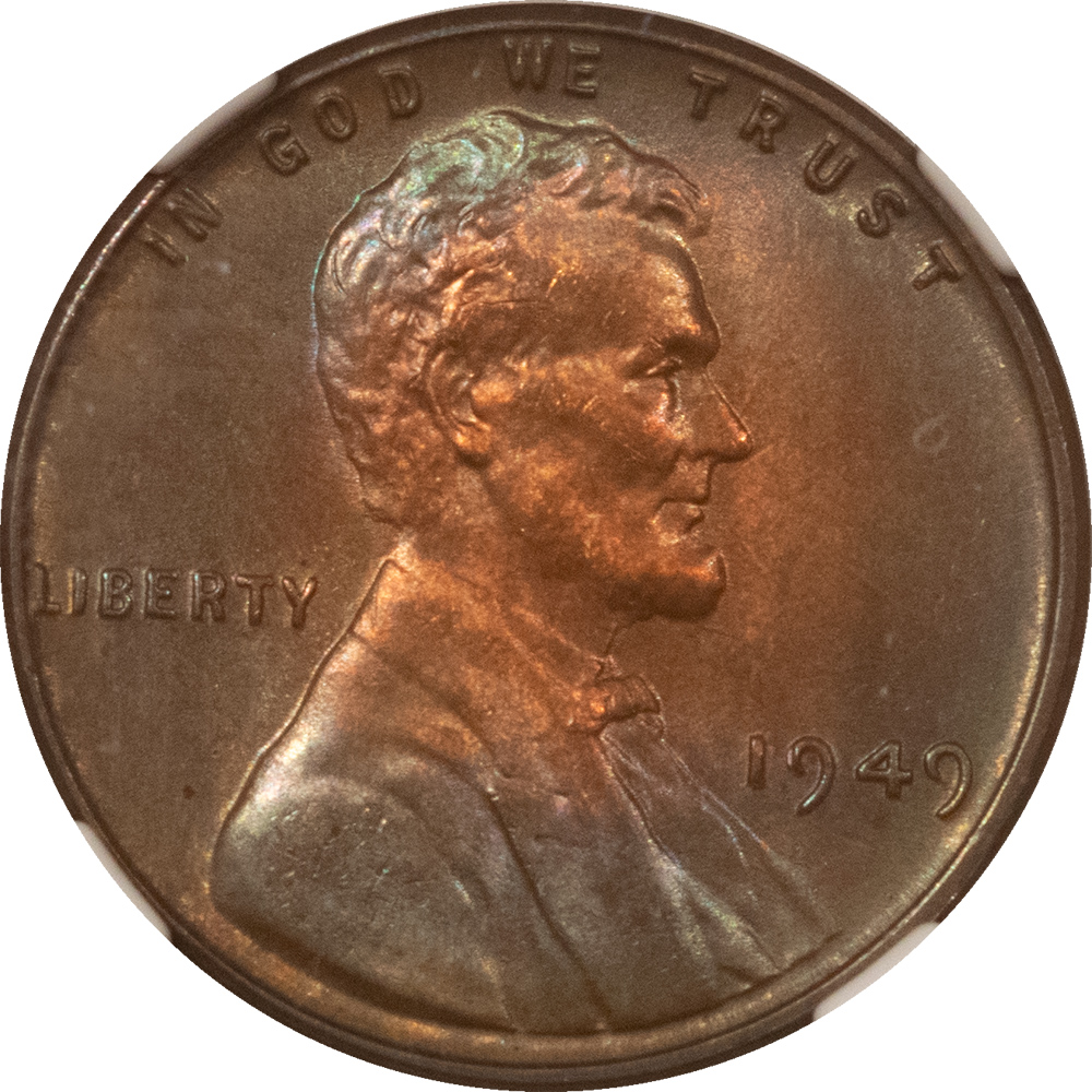Lincoln Cents (Wheat) 1949 LINCOLN CENT – NGC MS-65 RB, GORGEOUS! Lincoln Cents (Wheat) 1949 LINCOLN CENT – NGC MS-65 RB, GORGEOUS!