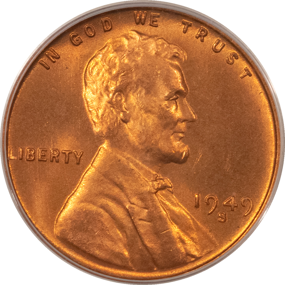 Lincoln Cents (Wheat) 1949-S LINCOLN CENT – PCGS MS-66 RD Lincoln Cents (Wheat) 1949-S LINCOLN CENT – PCGS MS-66 RD
