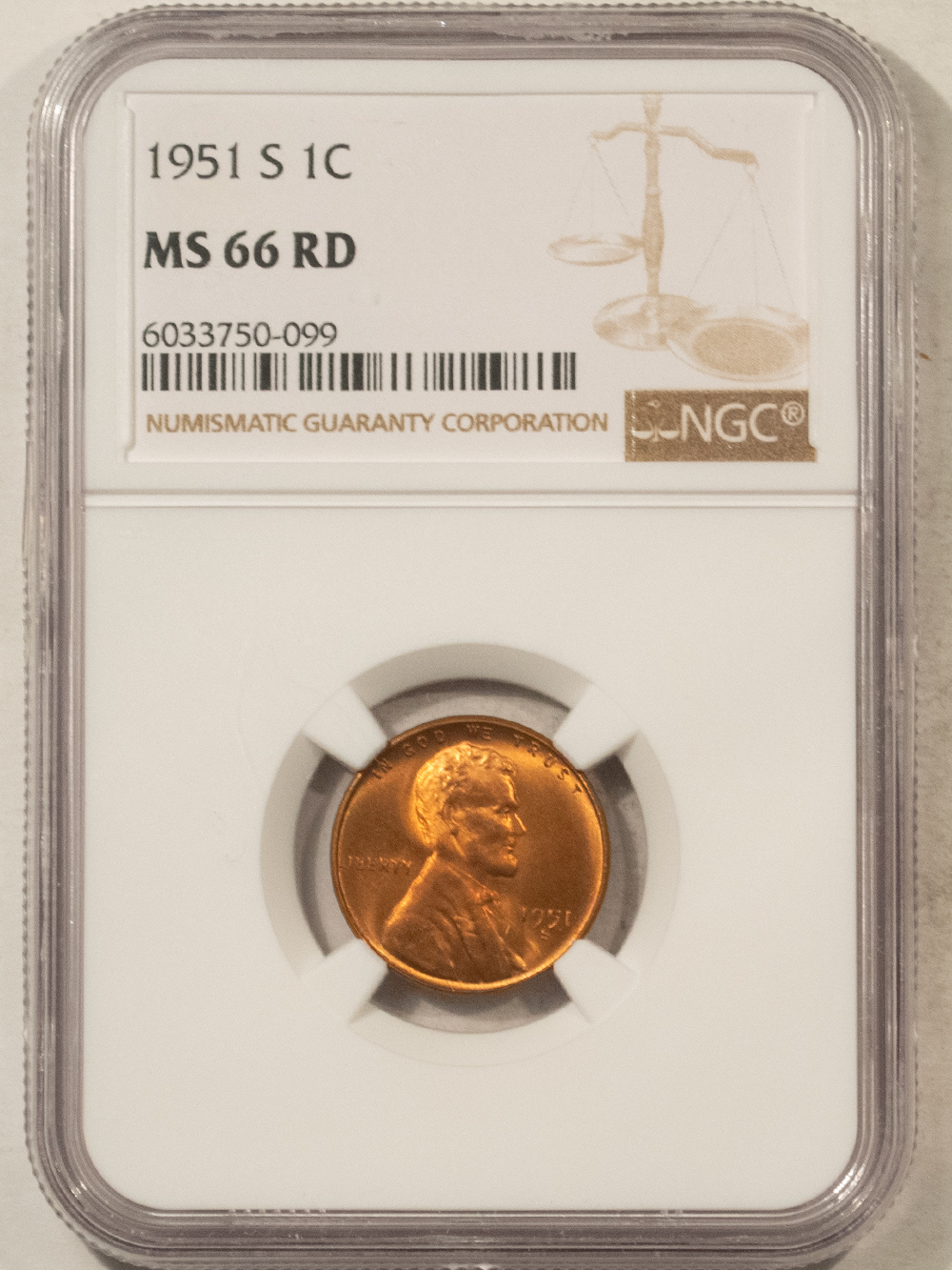 Lincoln Cents (Wheat) 1951-S LINCOLN CENT – NGC MS-66 RD Lincoln Cents (Wheat) 1951-S LINCOLN CENT – NGC MS-66 RD