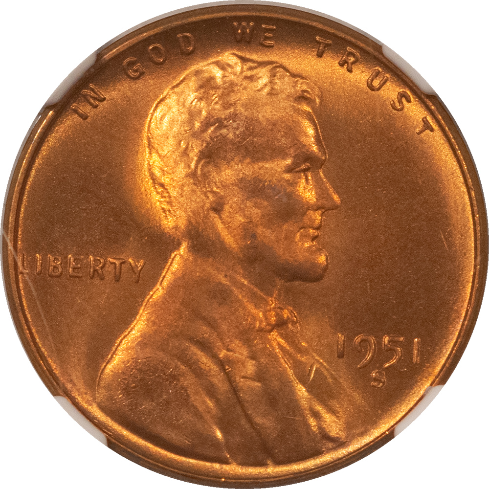 Lincoln Cents (Wheat) 1951-S LINCOLN CENT – NGC MS-66 RD Lincoln Cents (Wheat) 1951-S LINCOLN CENT – NGC MS-66 RD