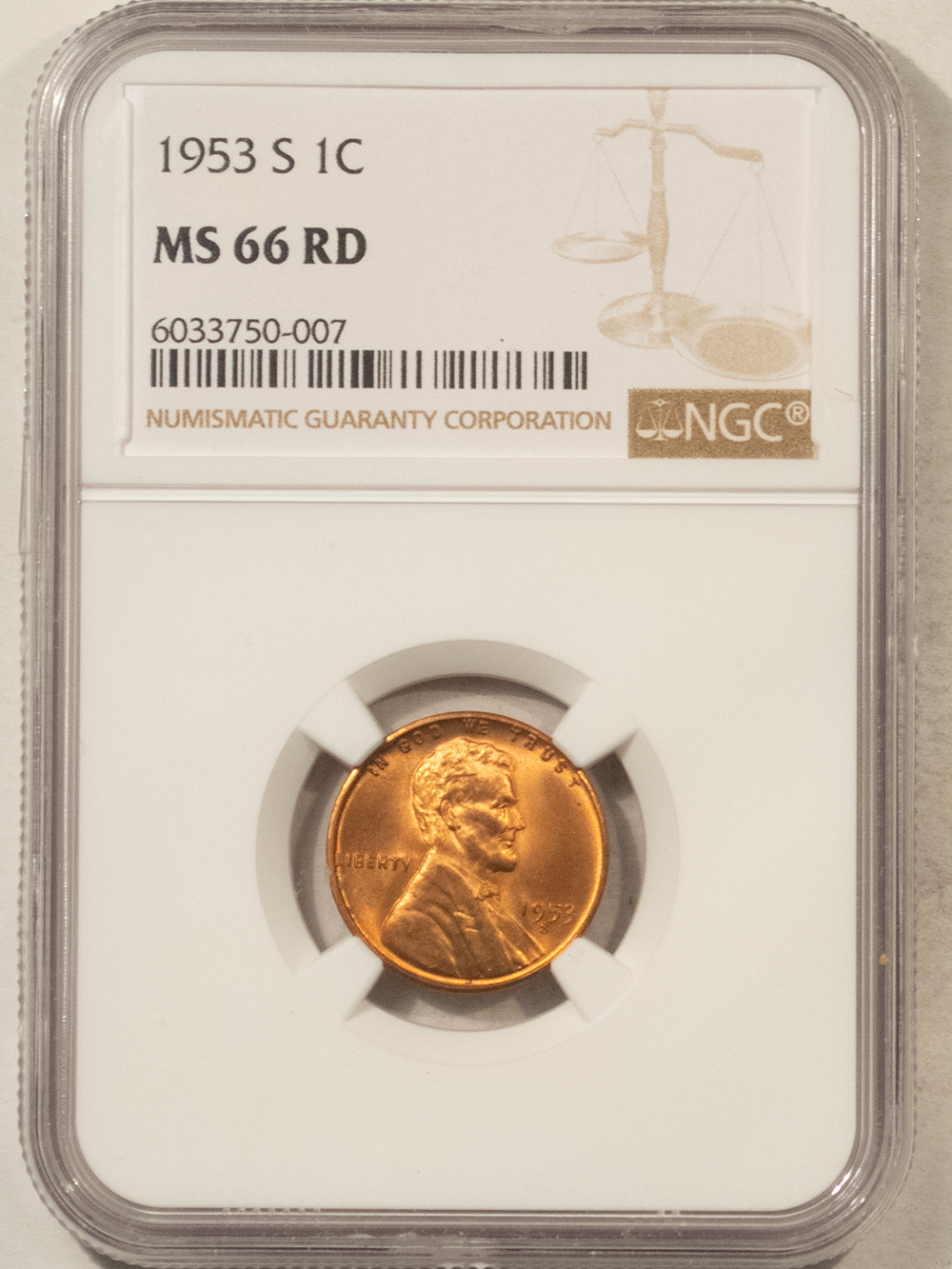 Lincoln Cents (Wheat) 1953-S LINCOLN CENT – NGC MS-66 RD Lincoln Cents (Wheat) 1953-S LINCOLN CENT – NGC MS-66 RD