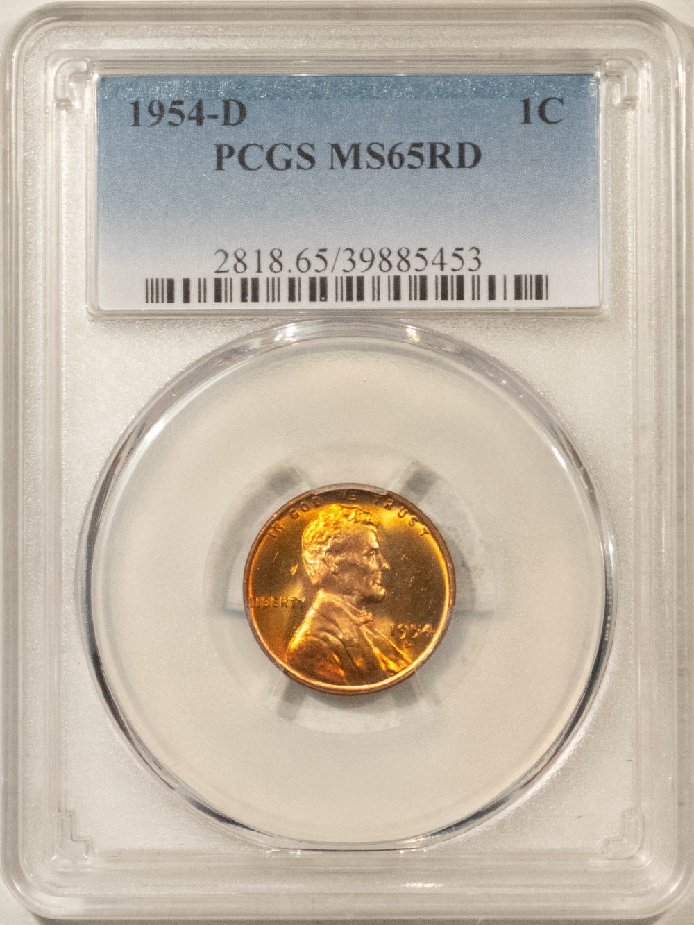 Lincoln Cents (Wheat) 1954-D LINCOLN CENT – PCGS MS-65 RD Lincoln Cents (Wheat) 1954-D LINCOLN CENT – PCGS MS-65 RD