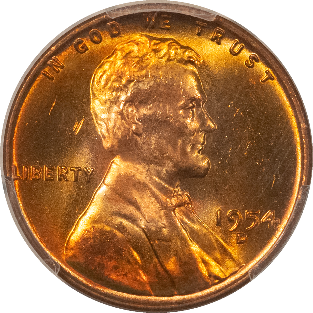 Lincoln Cents (Wheat) 1954-D LINCOLN CENT – PCGS MS-65 RD Lincoln Cents (Wheat) 1954-D LINCOLN CENT – PCGS MS-65 RD