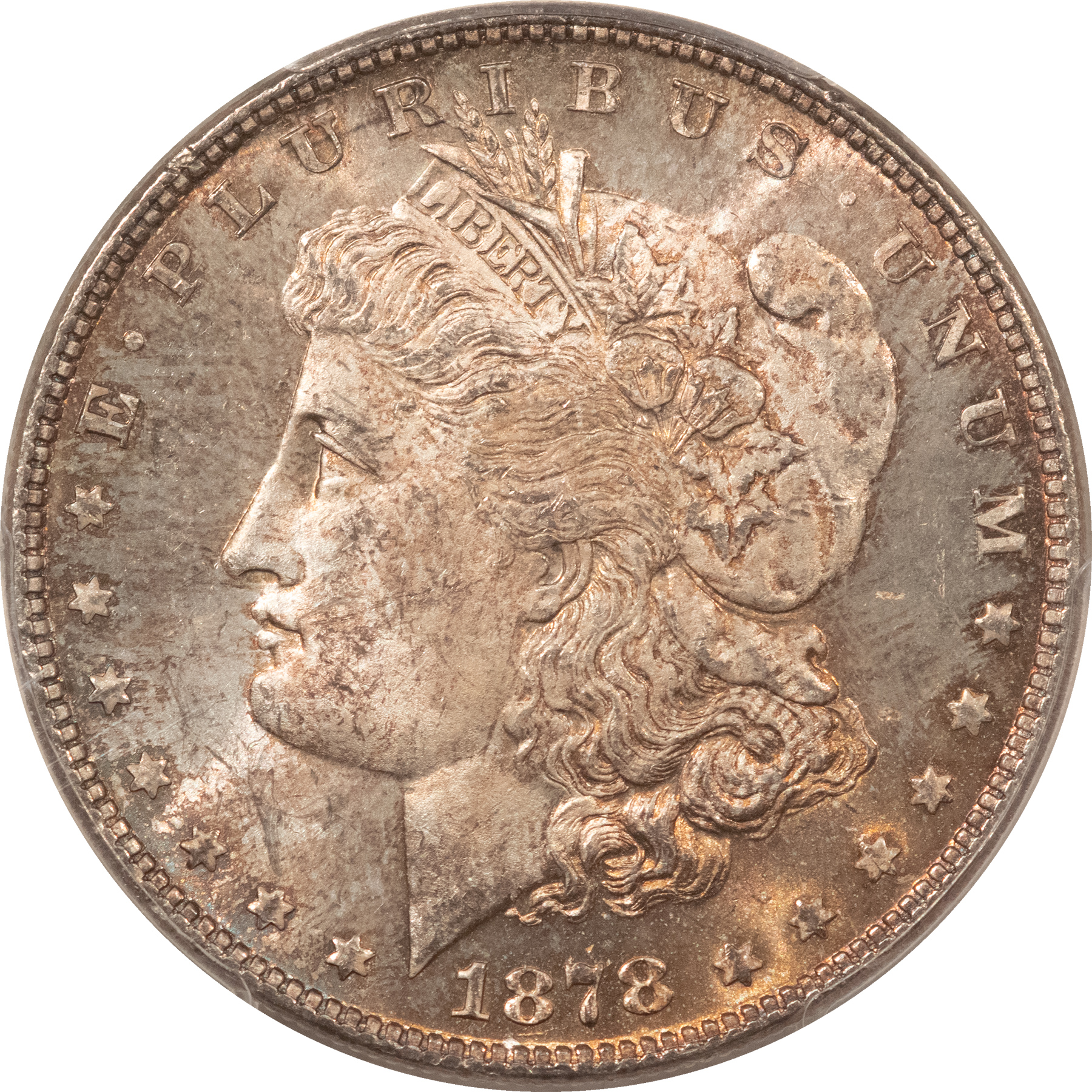 Dollars 1878 7TF MORGAN DOLLAR, REV OF 78, PCGS MS-64, ORIGINAL TONED Dollars 1878 7TF MORGAN DOLLAR, REV OF 78, PCGS MS-64, ORIGINAL TONED